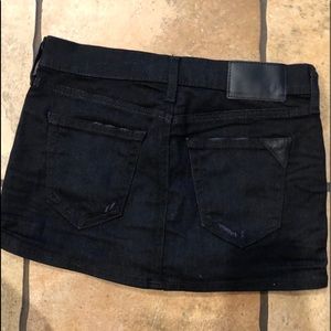Black denim true religion mini skirt